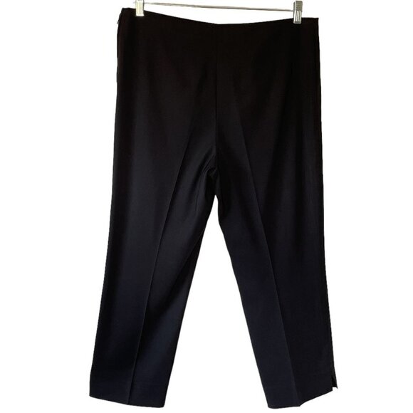Lauren Vidal Modele Deposo Cosy Black Ponte Pants Cropped with Side Slit at Cuff - Picture 1 of 7